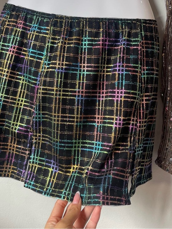 OHS Holographic Plaid Mini Skirt ✨🖤 - Picture 2 of 6